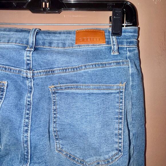 Sidefeel Women's Blue Denim Double Stitch Straight Leg Jeans - Size 6 Short - Picture 4 of 8
